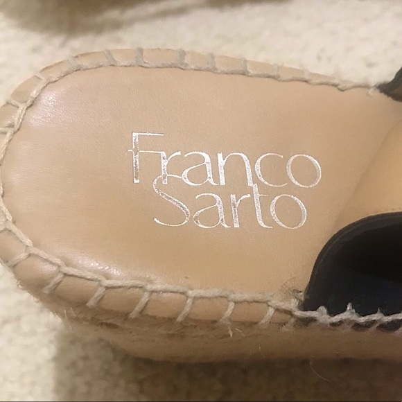 🆕🔥FRANCO SARTO ESPADRILLE BLACK💯SUEDE&💯LEATHER SEXY&CHIC&WOOVEN WEDGES!! - Picture 13 of 15